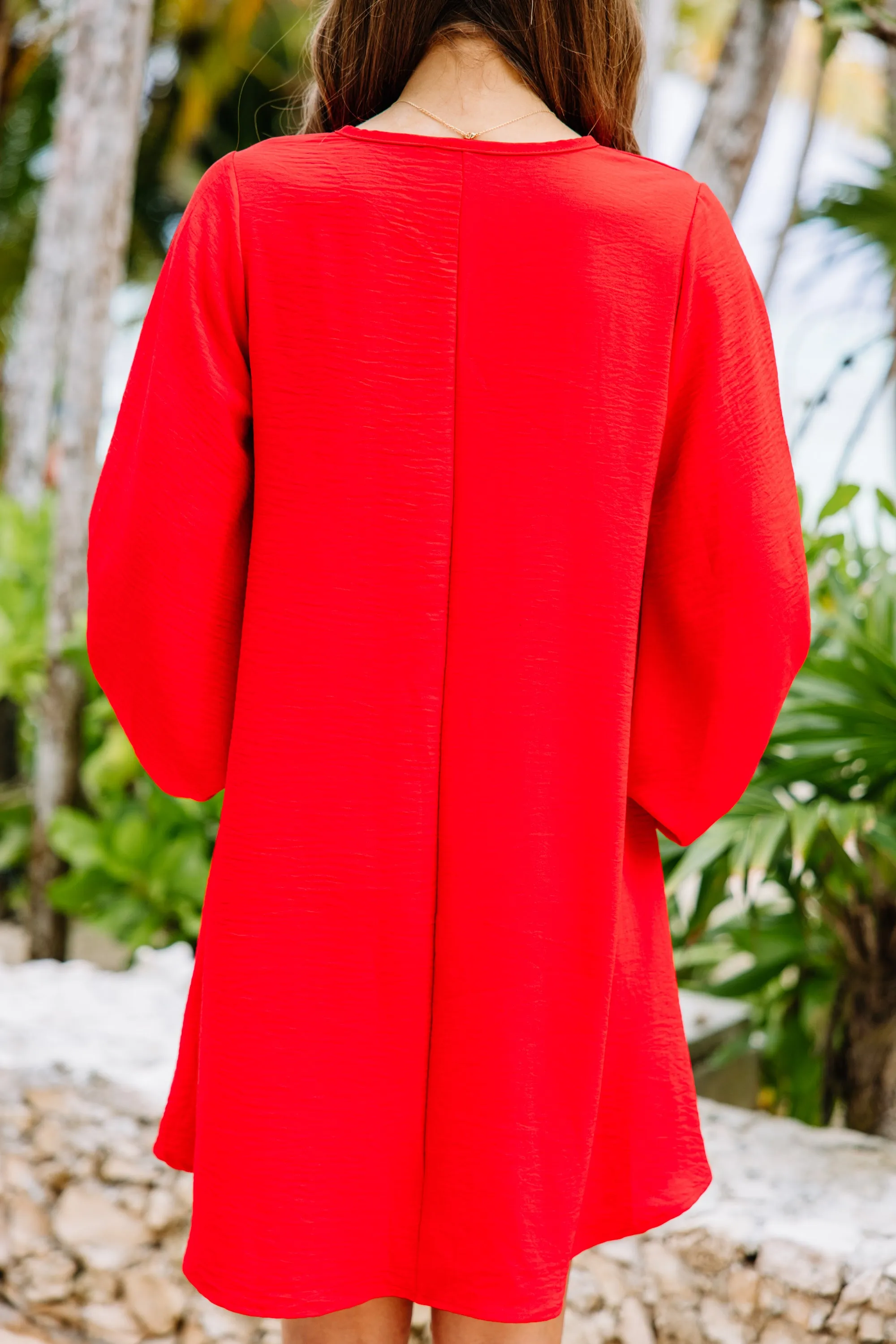 Loud And Clear Red Bubble Sleeve Dress