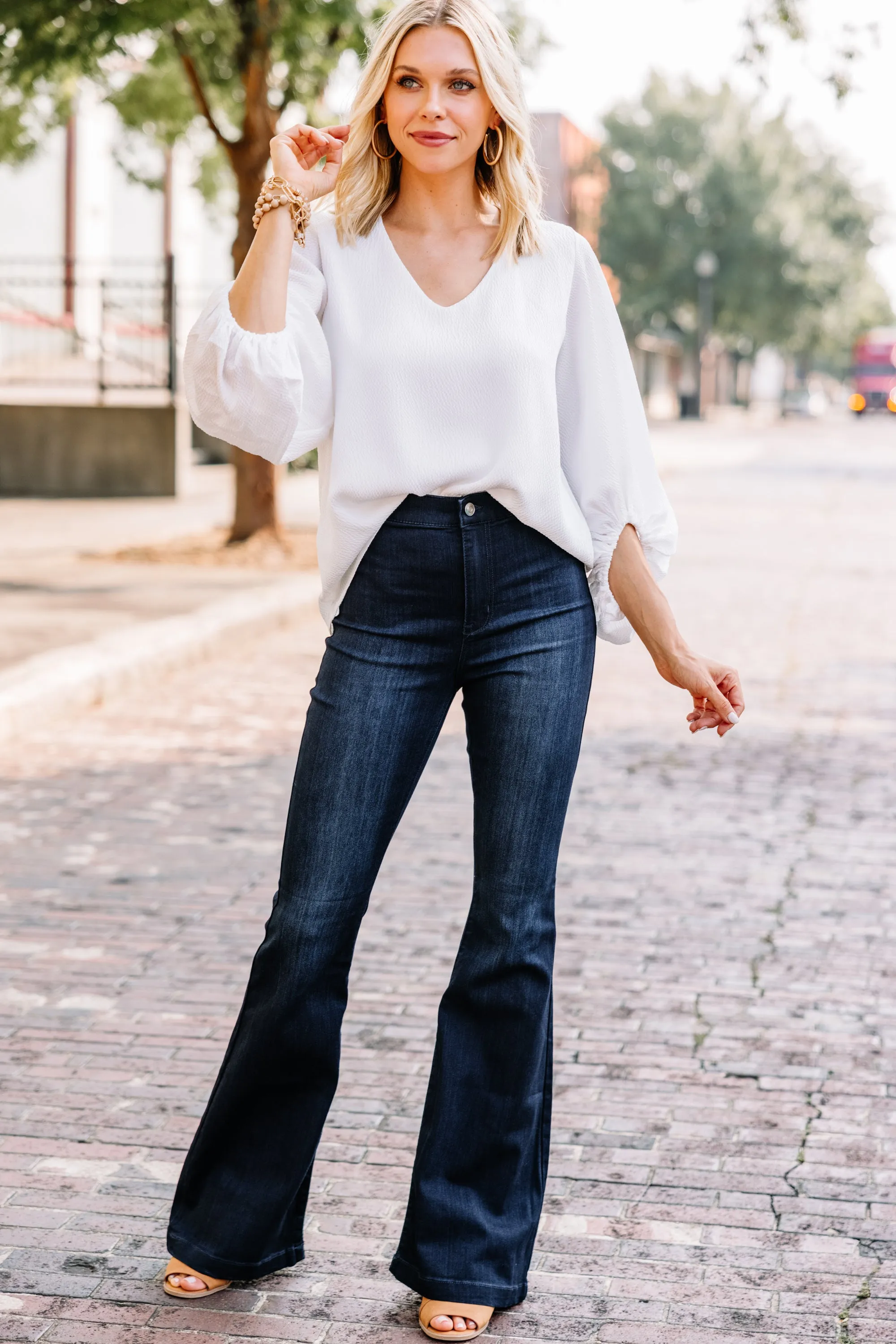 Loud And Clear White Satin Blouse