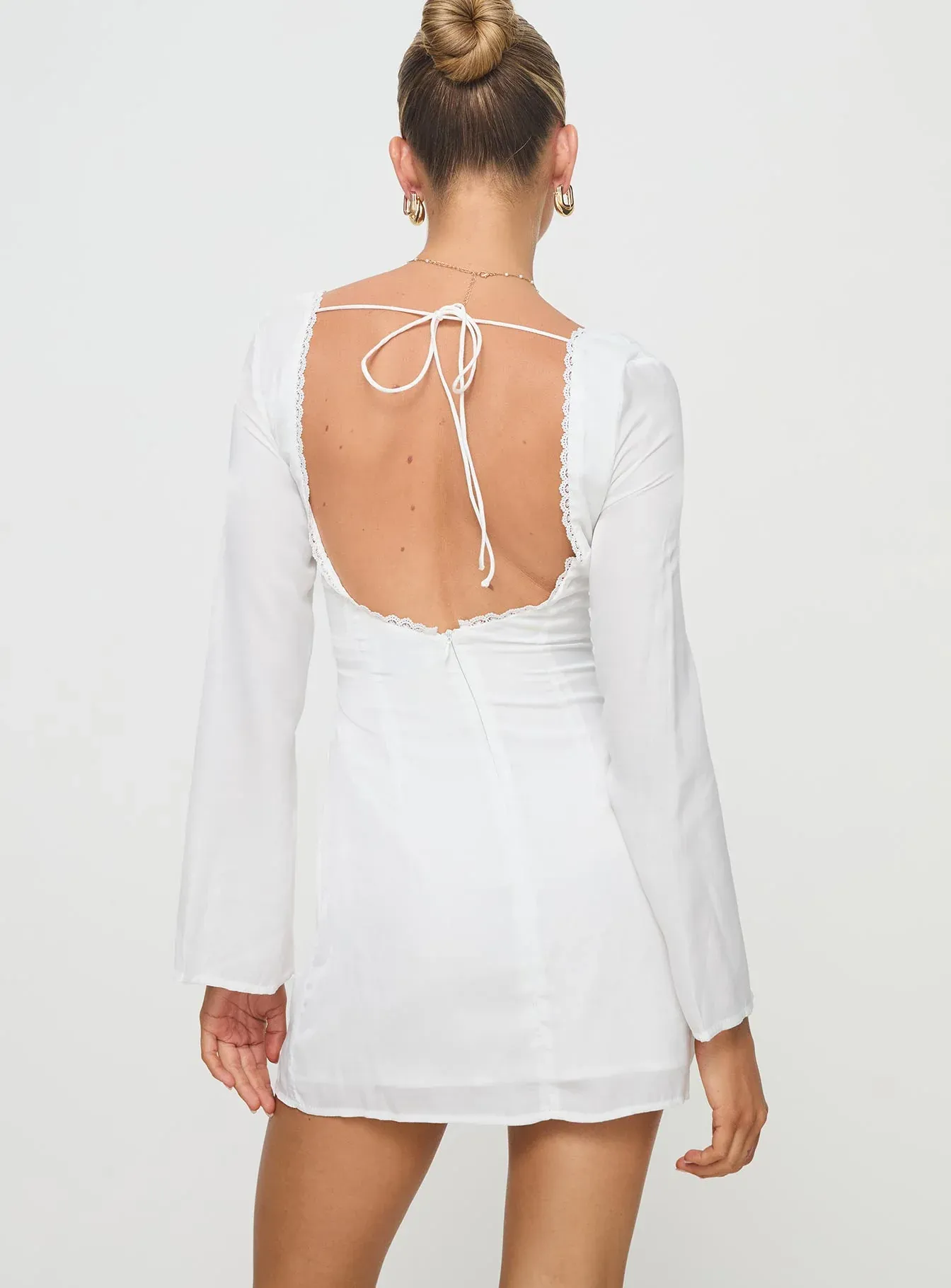 Lyna Long Sleeve Mini Dress White