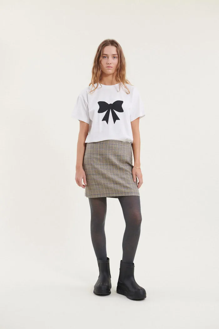 Marjorie Short Skirt - Light Khaki/Black