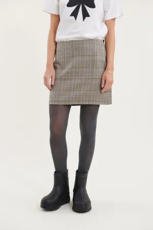 Marjorie Short Skirt - Light Khaki/Black