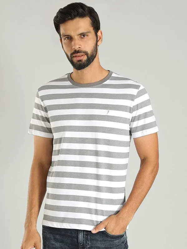 Men Striped Crew Neck T-Shirt