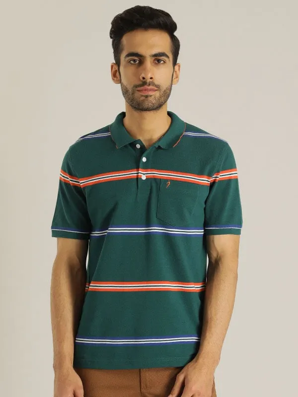 Men Striped Polo T-Shirt