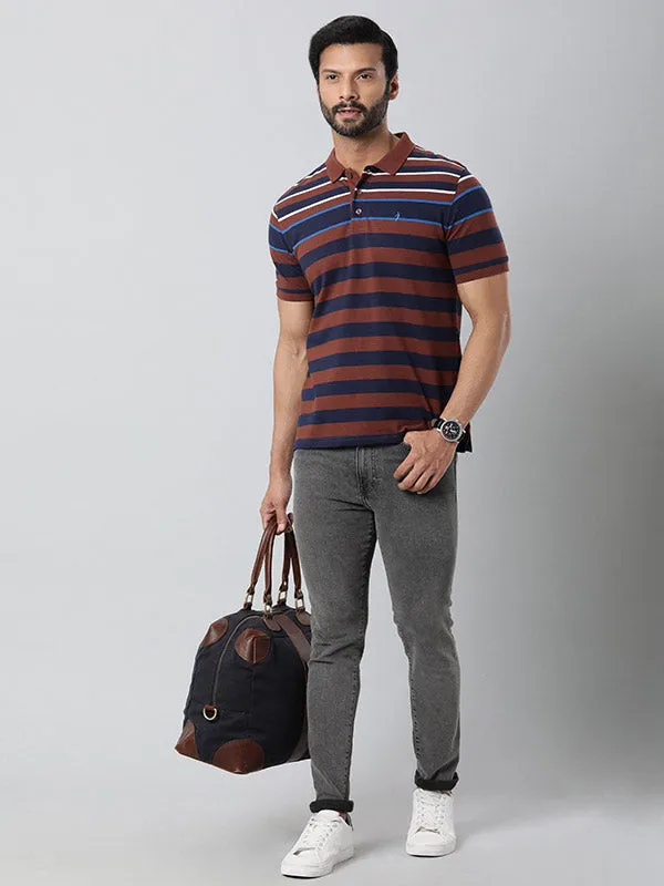 Men Striped Polo T-Shirt