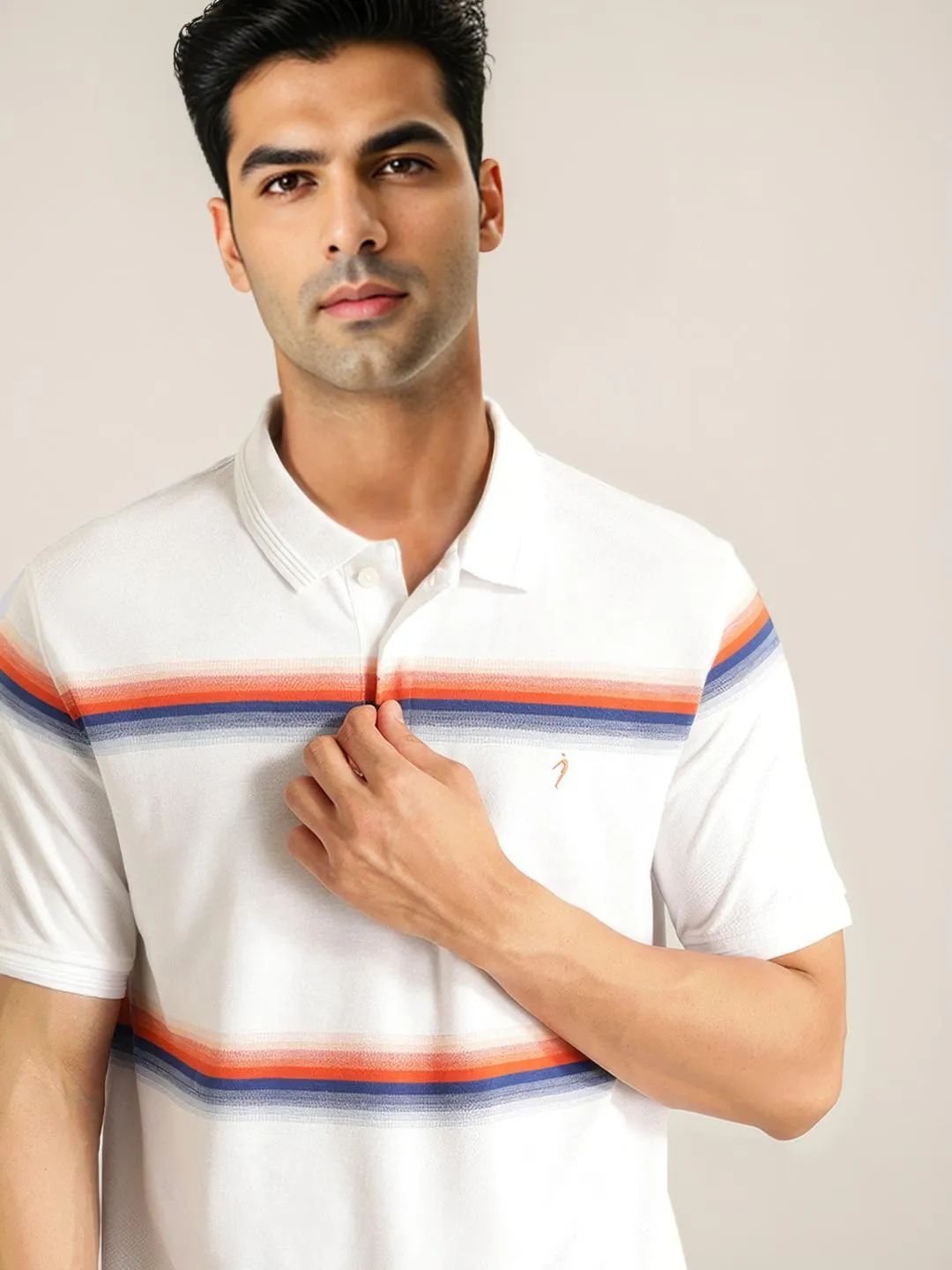 Men Striped Polo T-Shirt