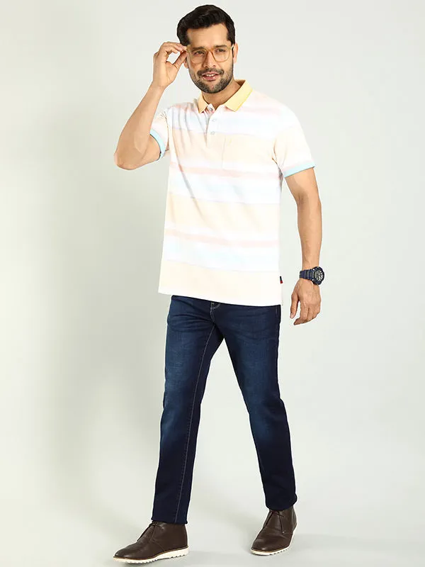 Men Striped Polo T-Shirt