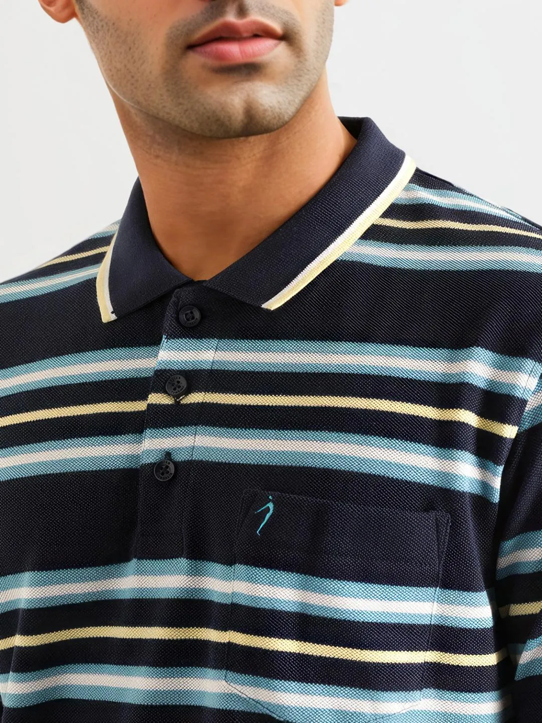 Men Striped Polo T-Shirt