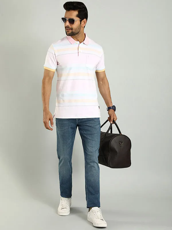 Men Striped Polo T-Shirt