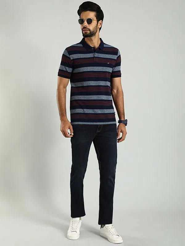 Men Striped Polo T-Shirt