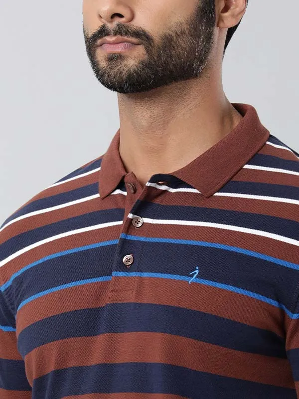 Men Striped Polo T-Shirt