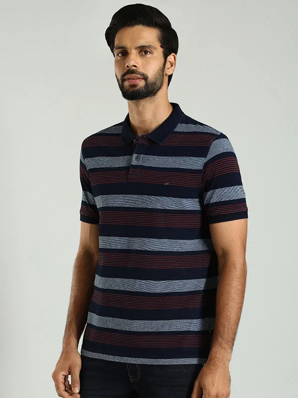 Men Striped Polo T-Shirt