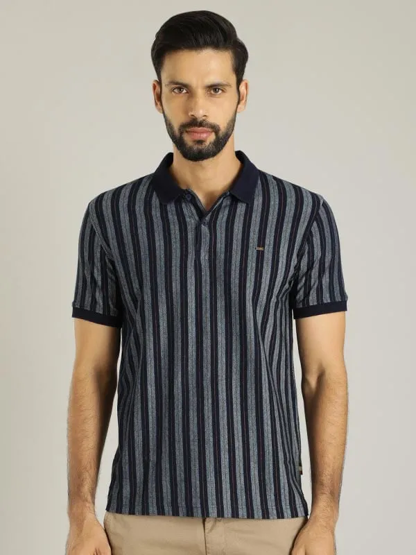 Men Striped Polo T-Shirt