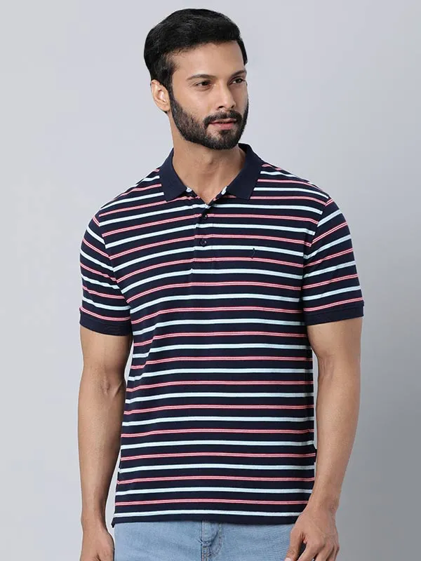 Men Striped Polo T-Shirt