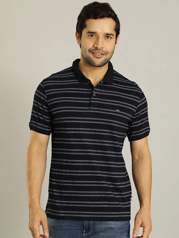 Men Striped Polo T-Shirt