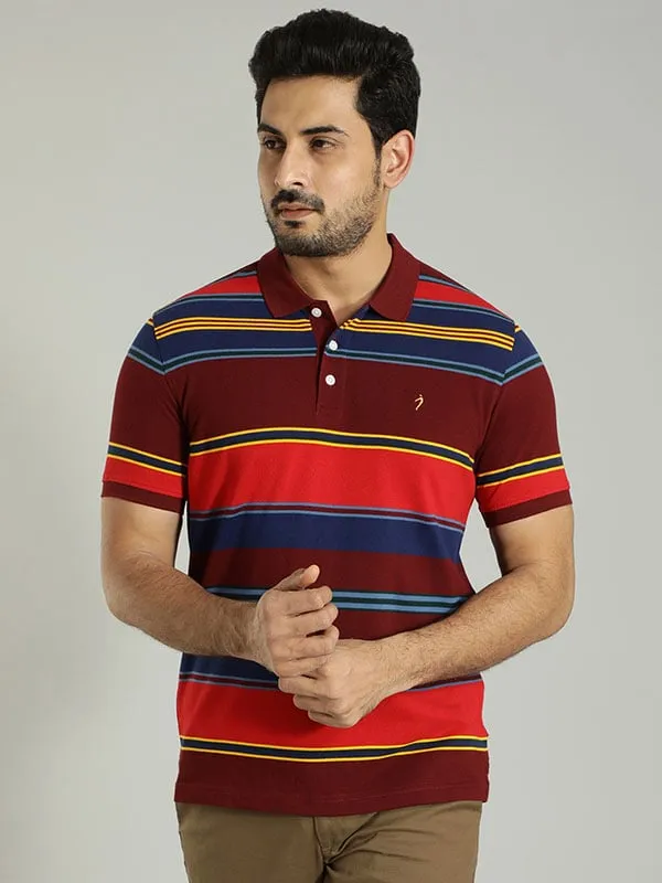 Men Striped Polo T-Shirt