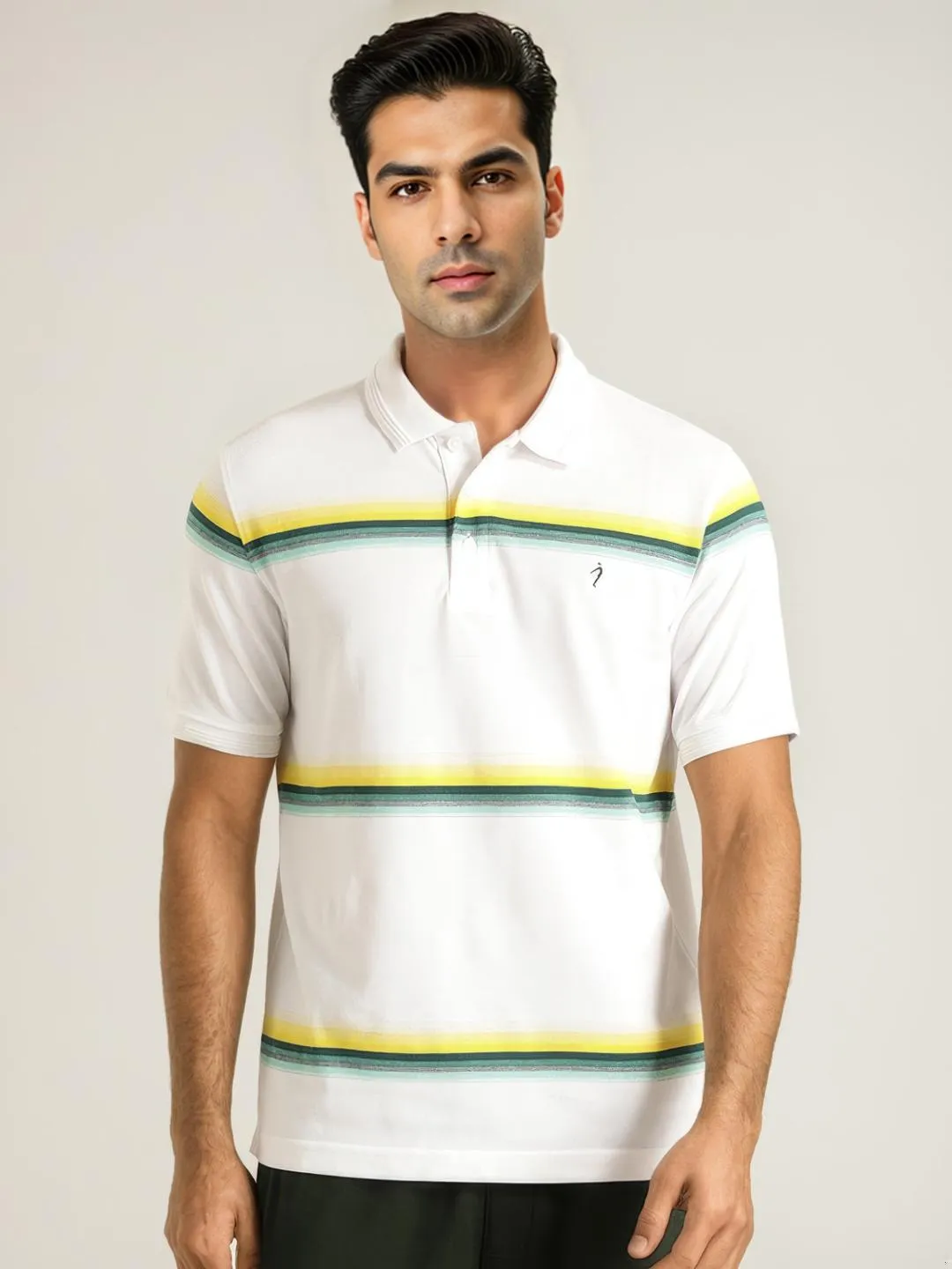 Men Striped Polo T-Shirt