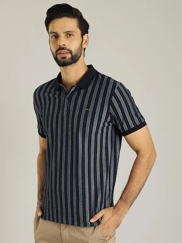 Men Striped Polo T-Shirt