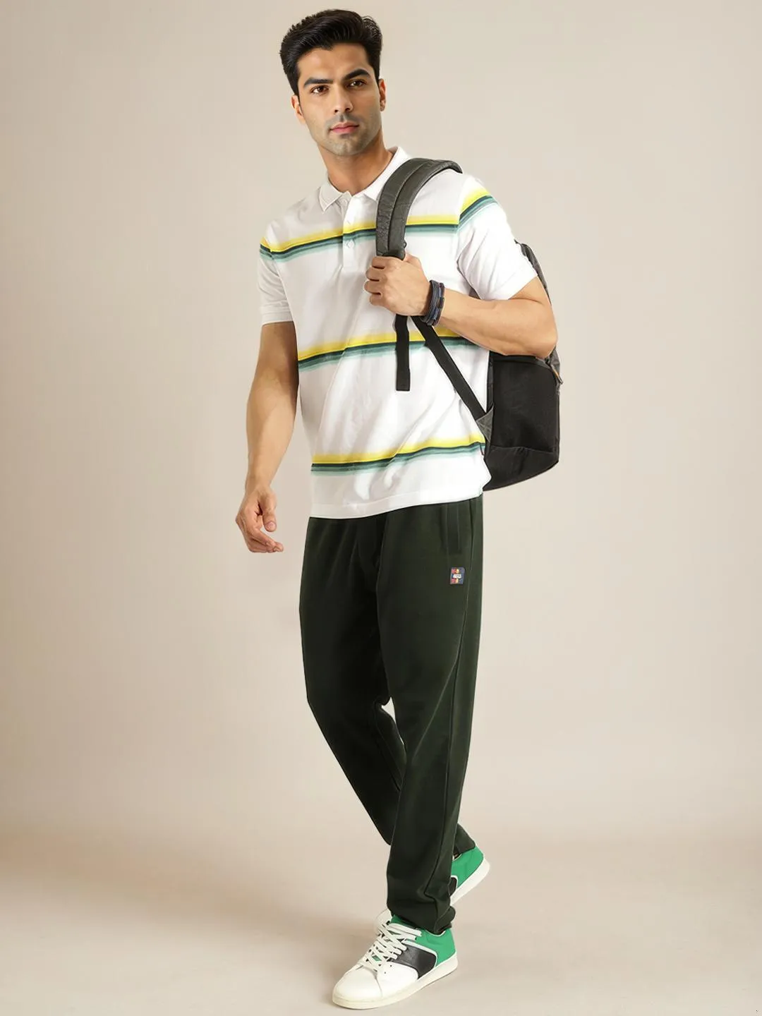 Men Striped Polo T-Shirt
