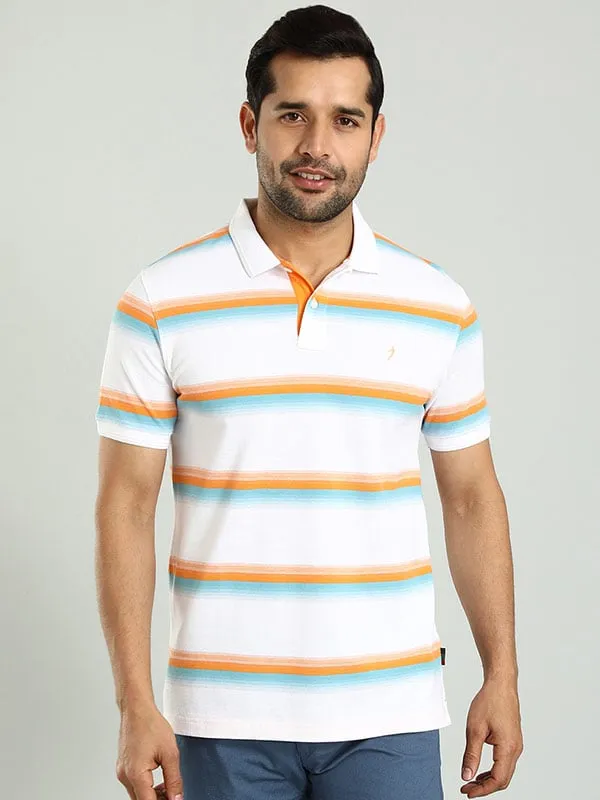 Men Striped Polo T-Shirt