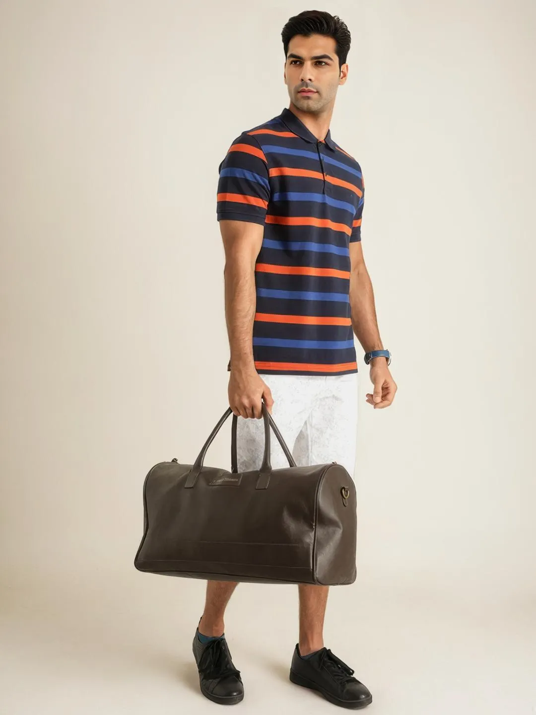 Men Striped Polo T-Shirt