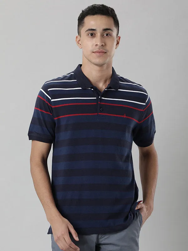 Men Striped Polo T-Shirt
