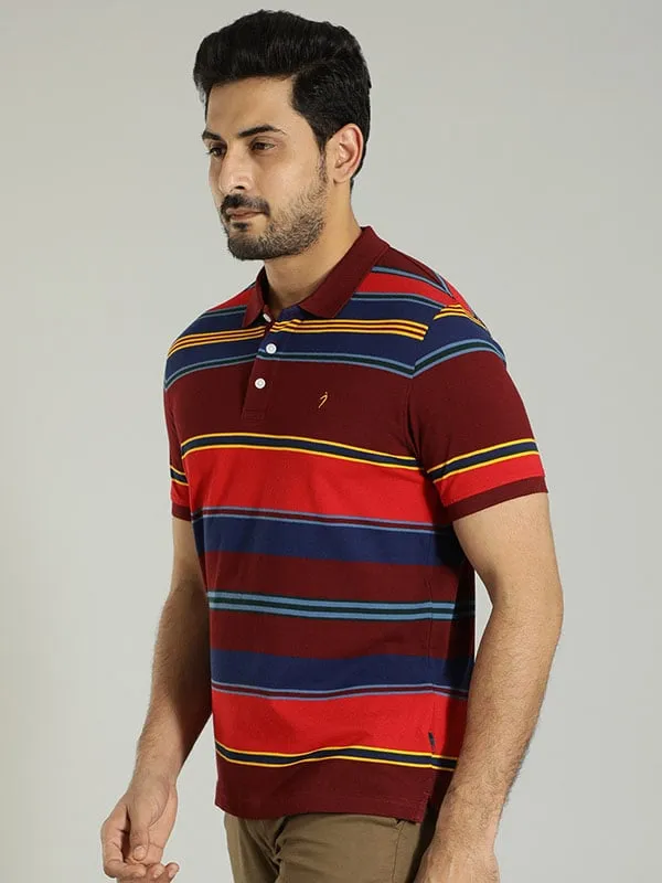 Men Striped Polo T-Shirt