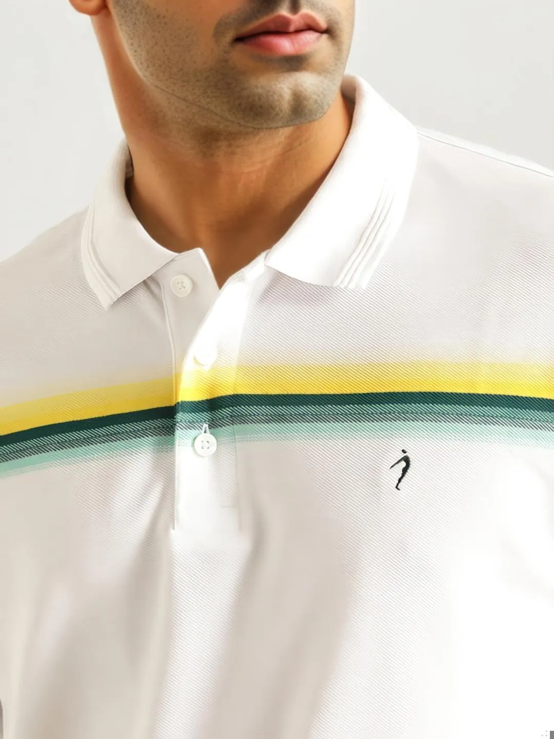 Men Striped Polo T-Shirt