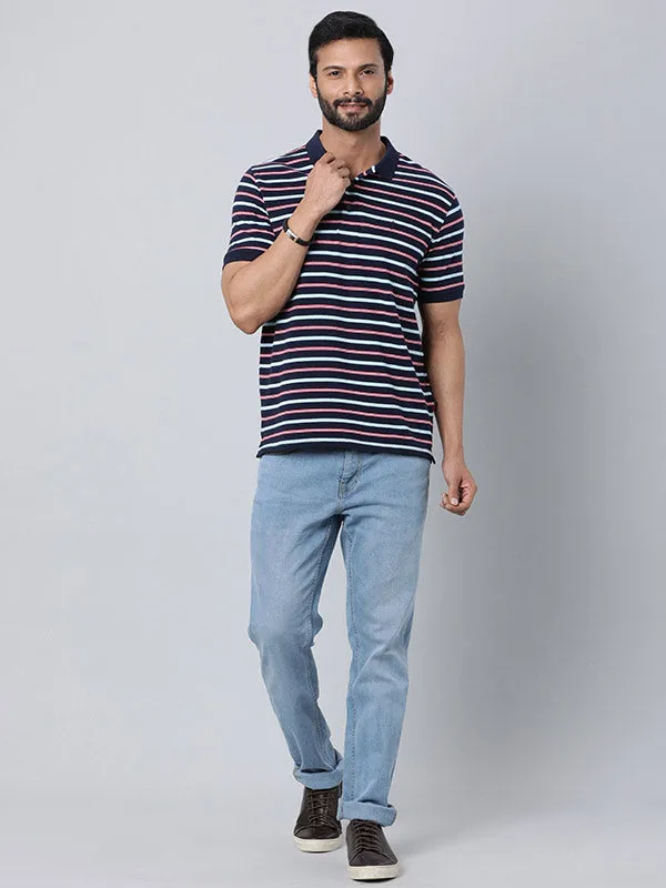 Men Striped Polo T-Shirt