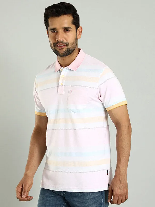 Men Striped Polo T-Shirt