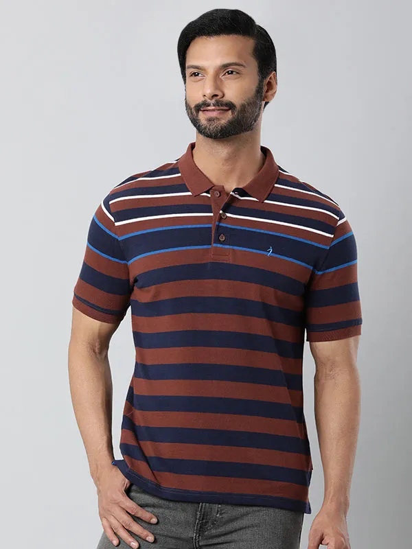 Men Striped Polo T-Shirt