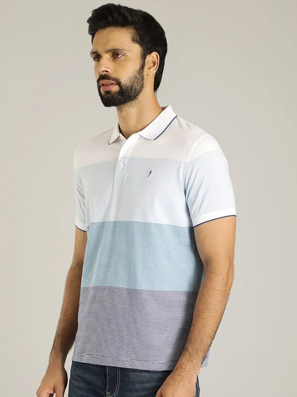 Men Striped Polo T-Shirt