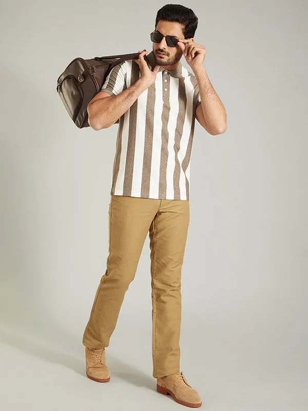 Men Striped Polo T-Shirt