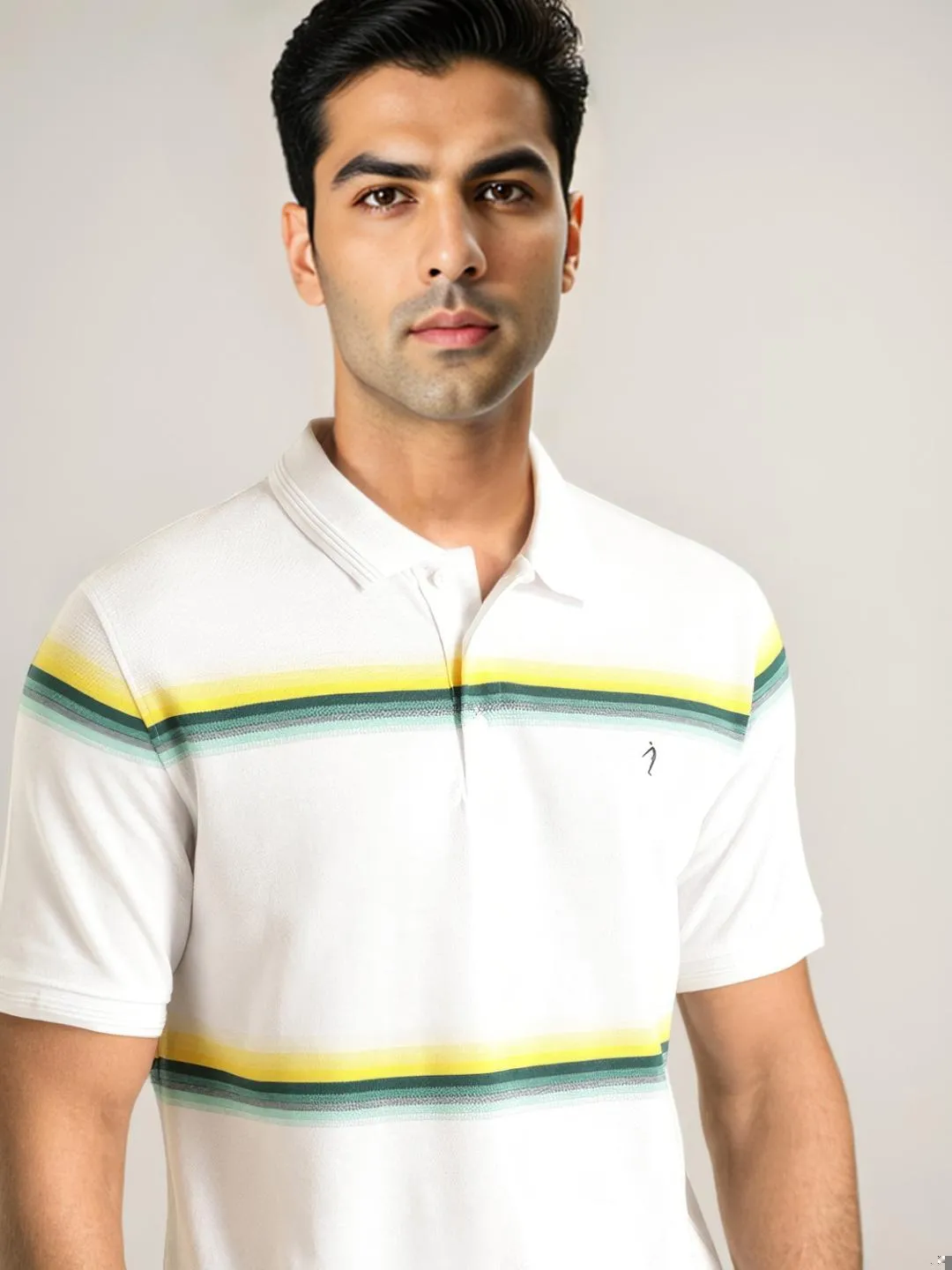 Men Striped Polo T-Shirt