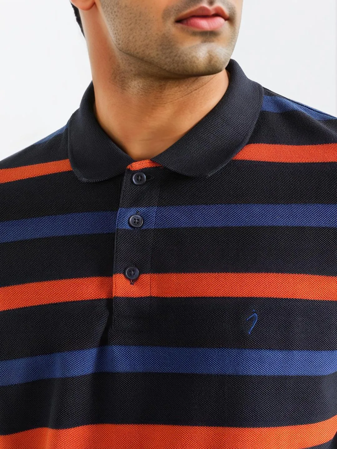 Men Striped Polo T-Shirt