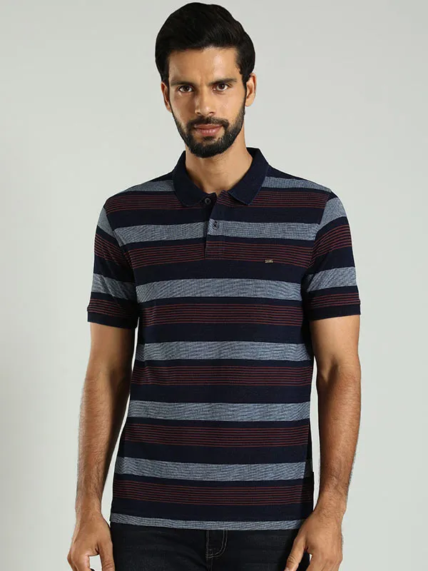 Men Striped Polo T-Shirt