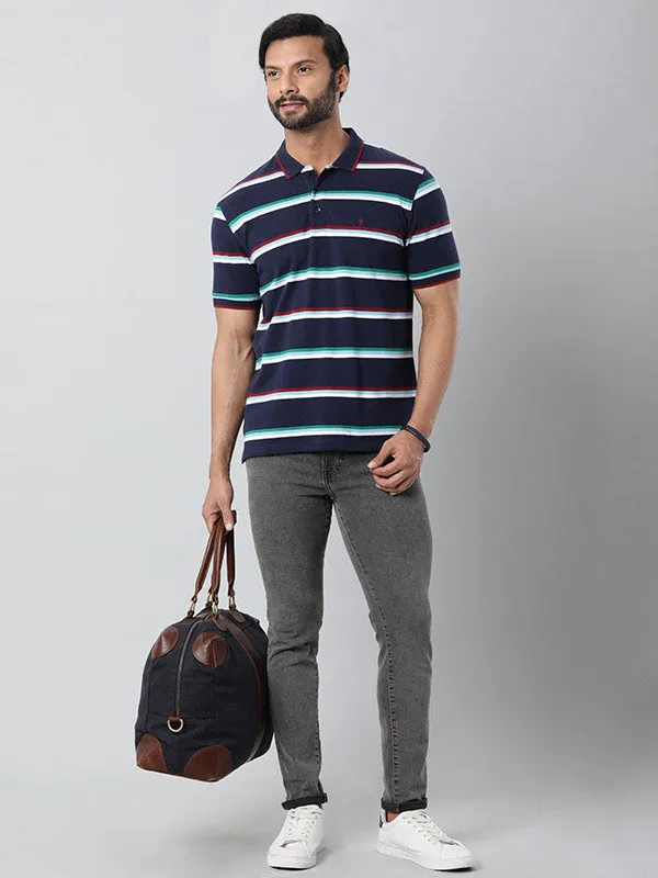 Men Striped Polo T-Shirt