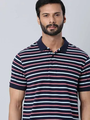 Men Striped Polo T-Shirt