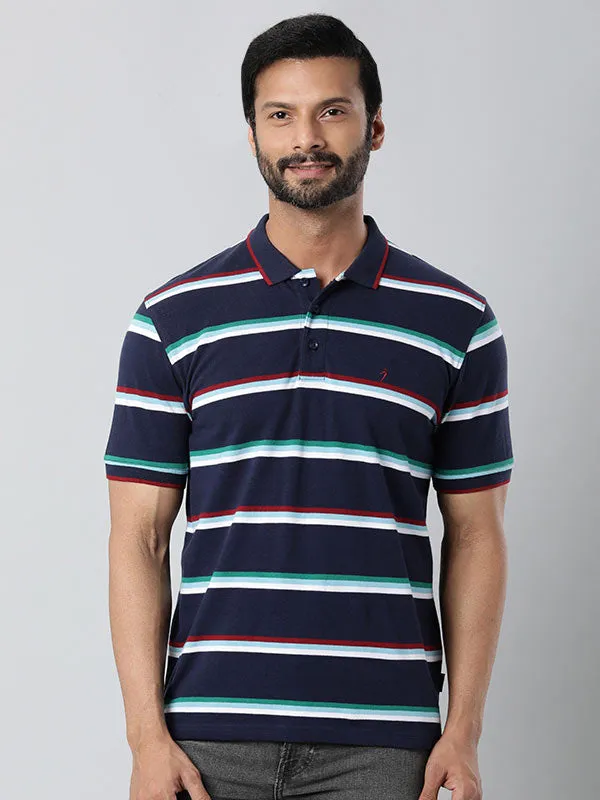 Men Striped Polo T-Shirt