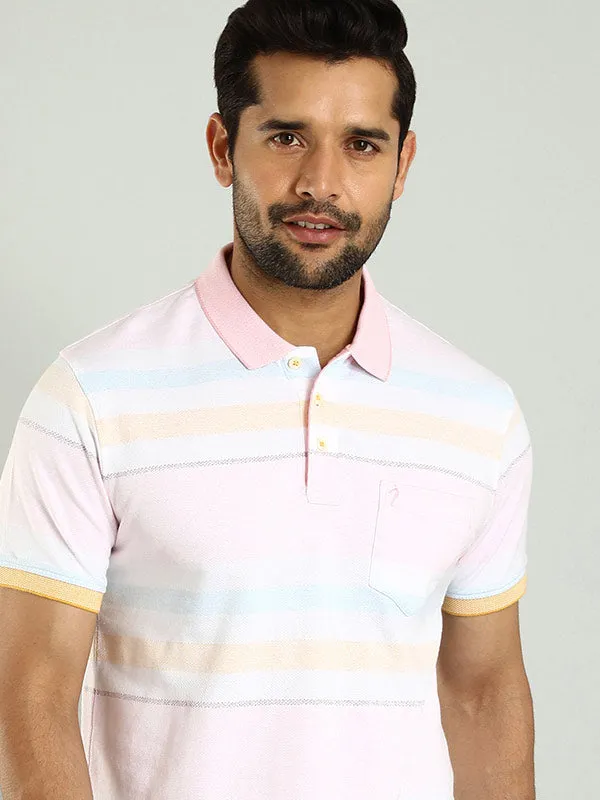 Men Striped Polo T-Shirt