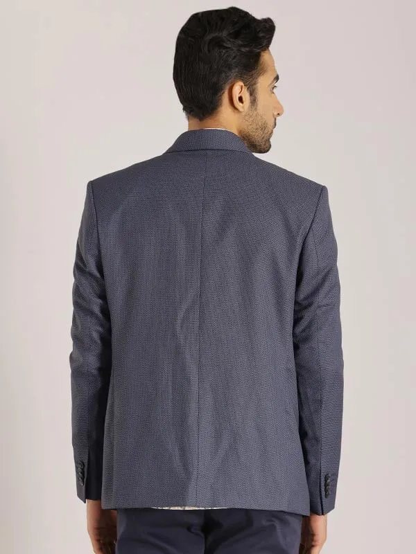 Men Textured Full Sleeve Casual Blazer