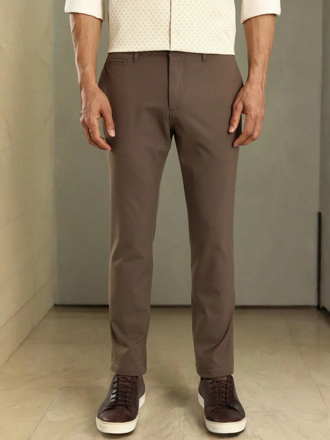 Men Urban Fit Polyester Blend Trouser