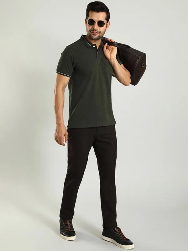 Men Urban Fit Polyester Blend Trouser