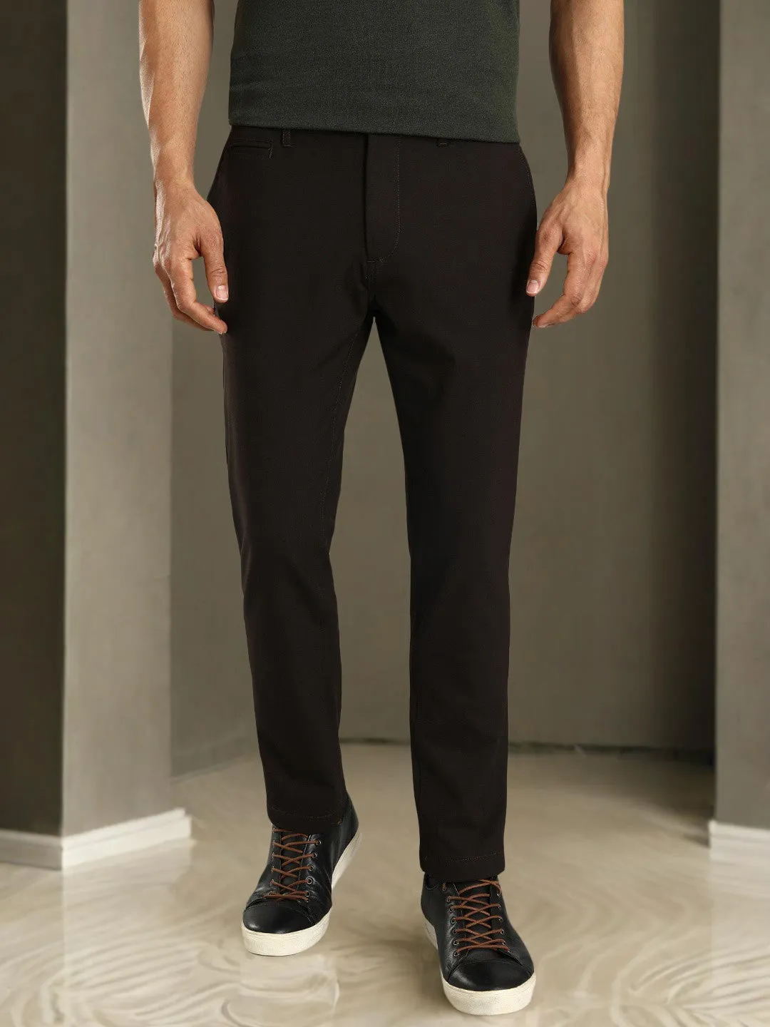 Men Urban Fit Polyester Blend Trouser