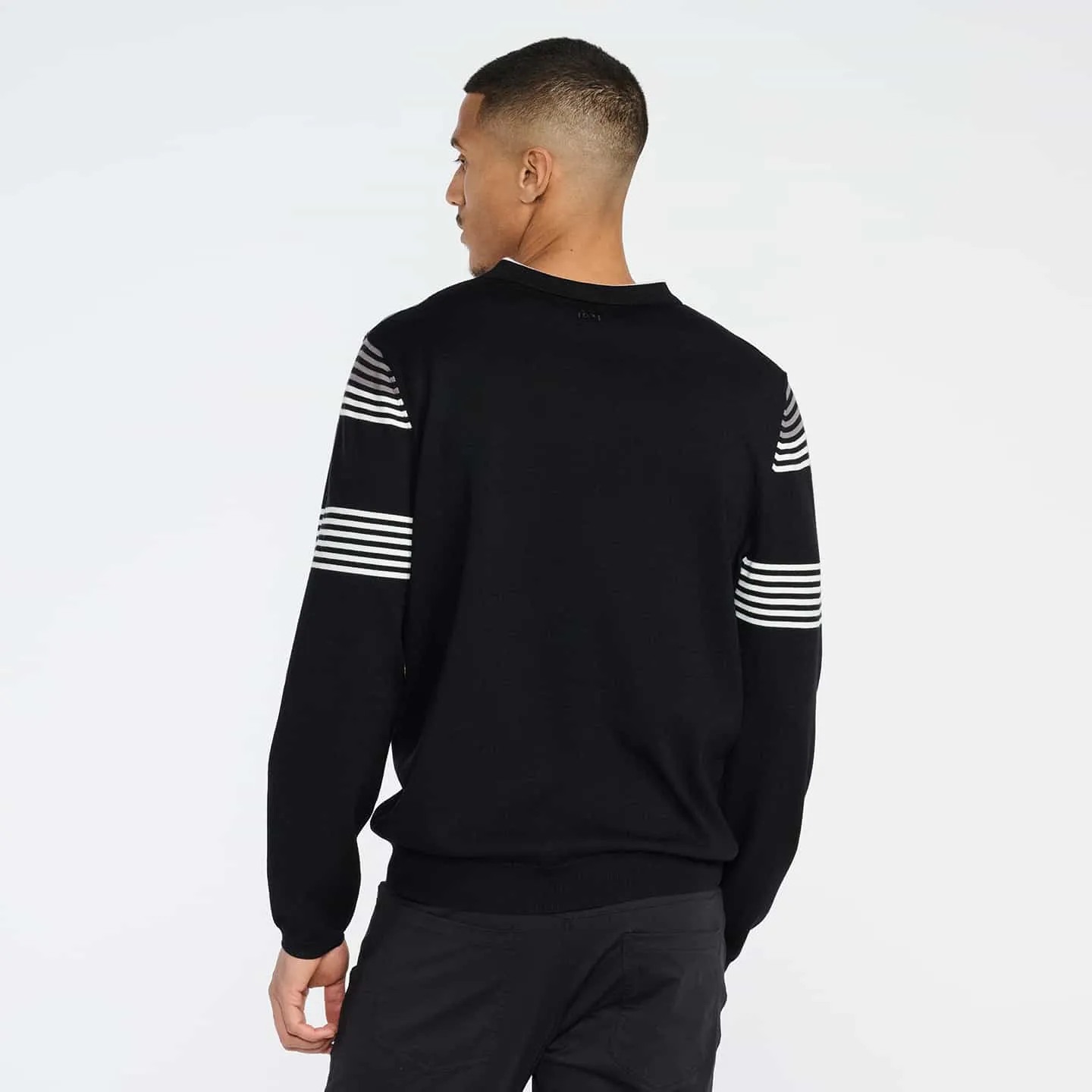 Men's Multi-Striped V-Neck Sweater