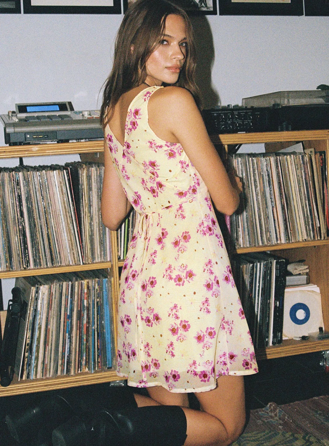 Nellie Mini Dress Yellow Floral Tall