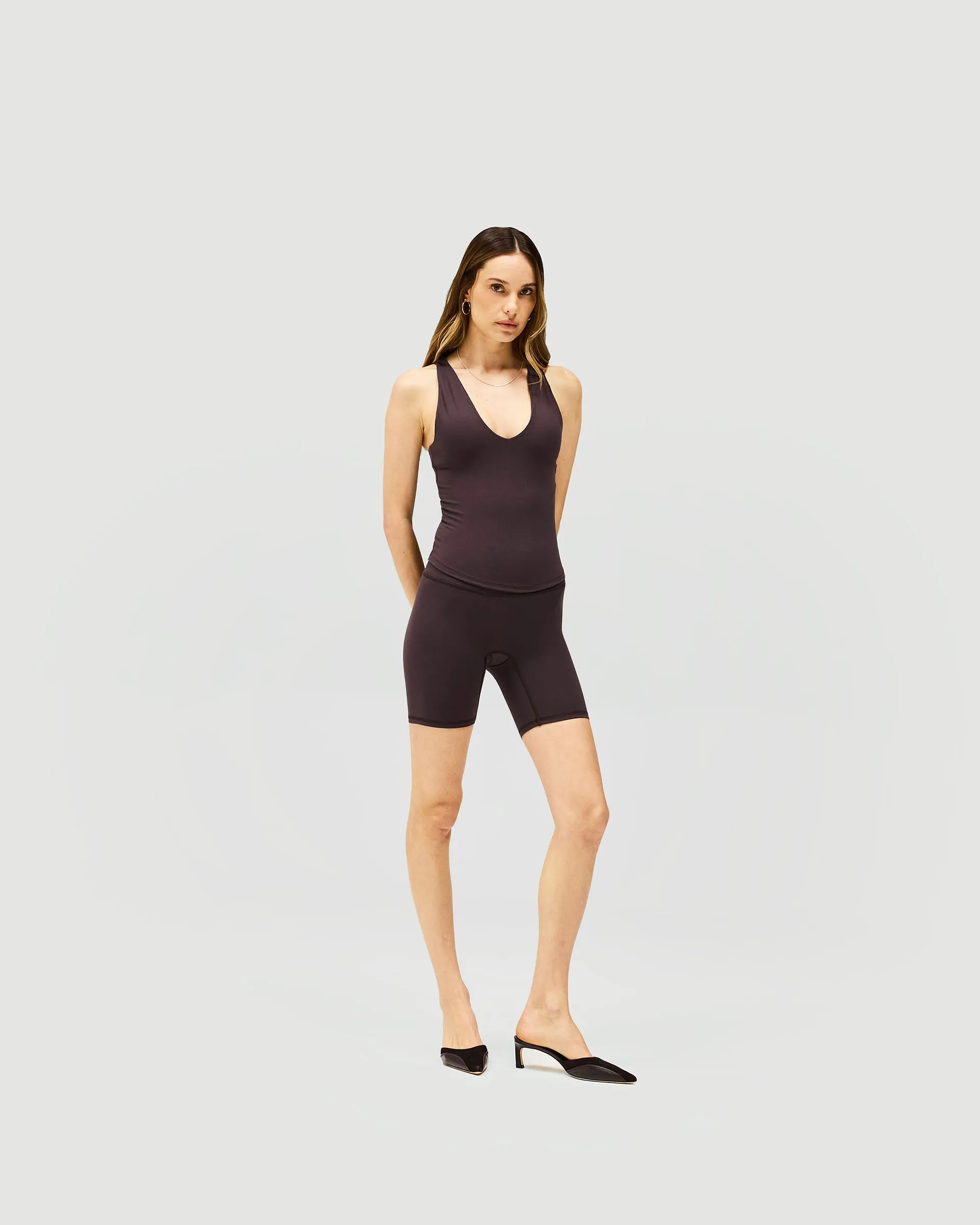 Owners Club V Neck Tank Top - Black Coffee