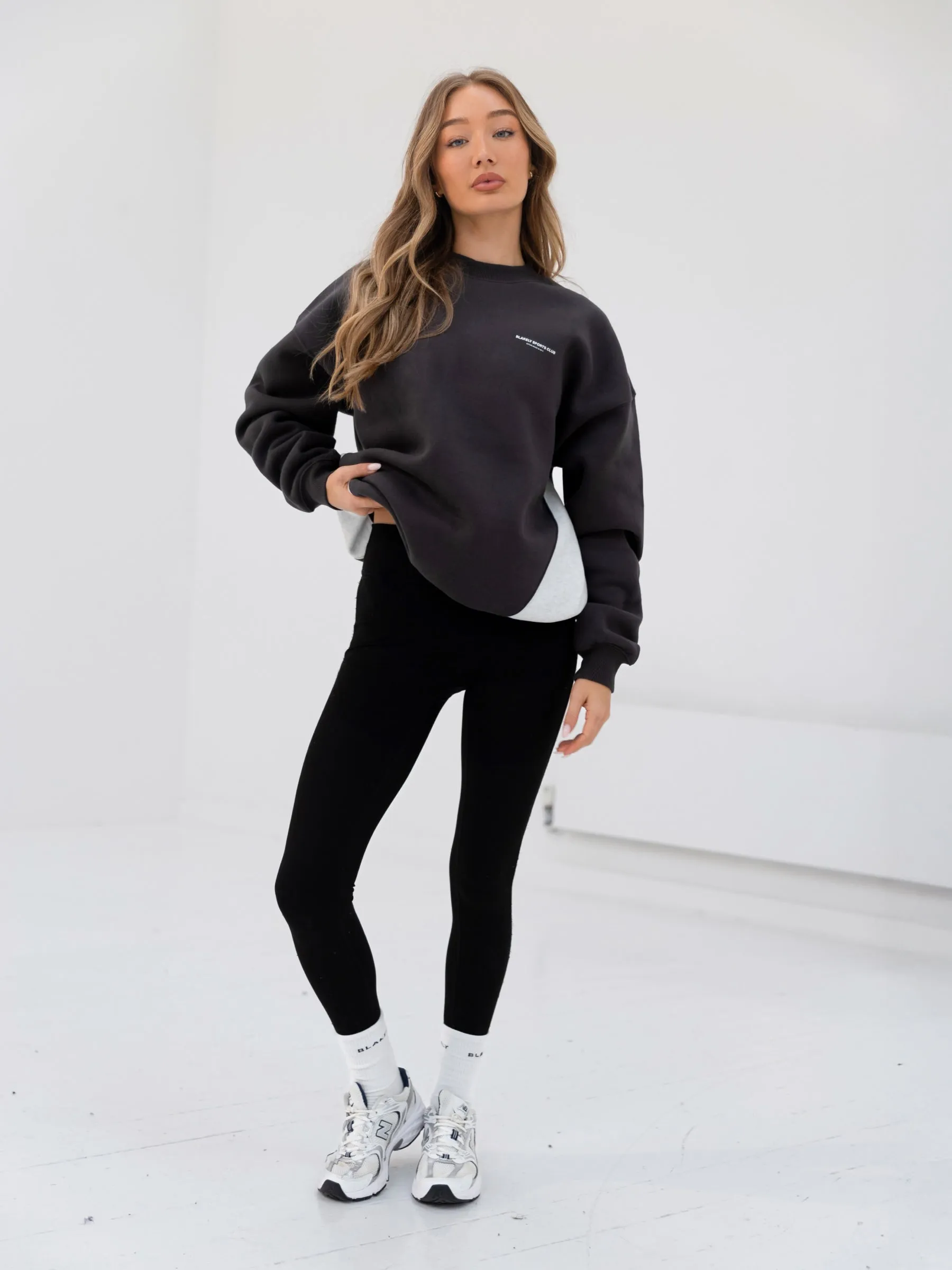 Panel Oversized Sweater - Graphite