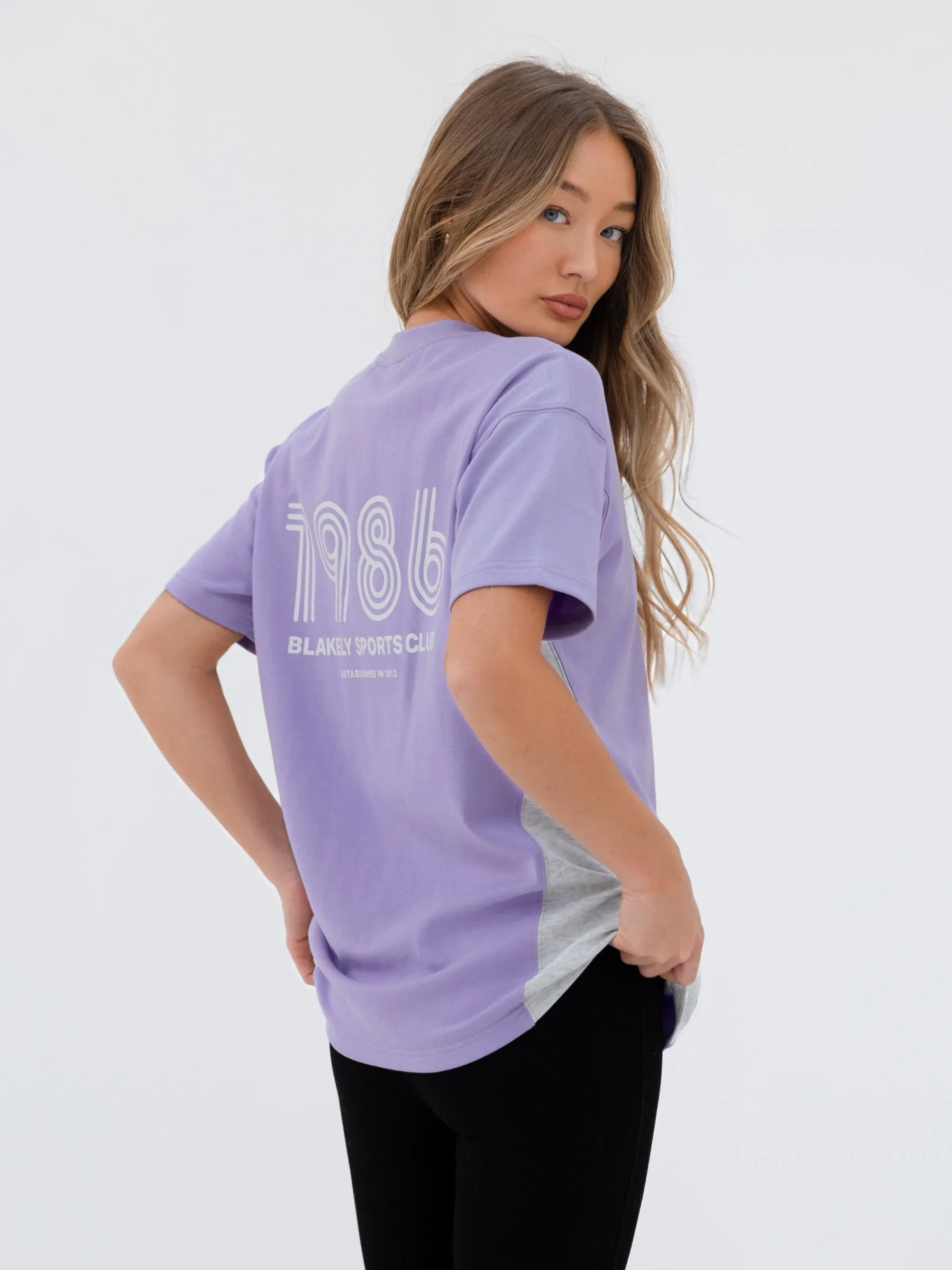 Panel Oversized T-Shirt - Violet