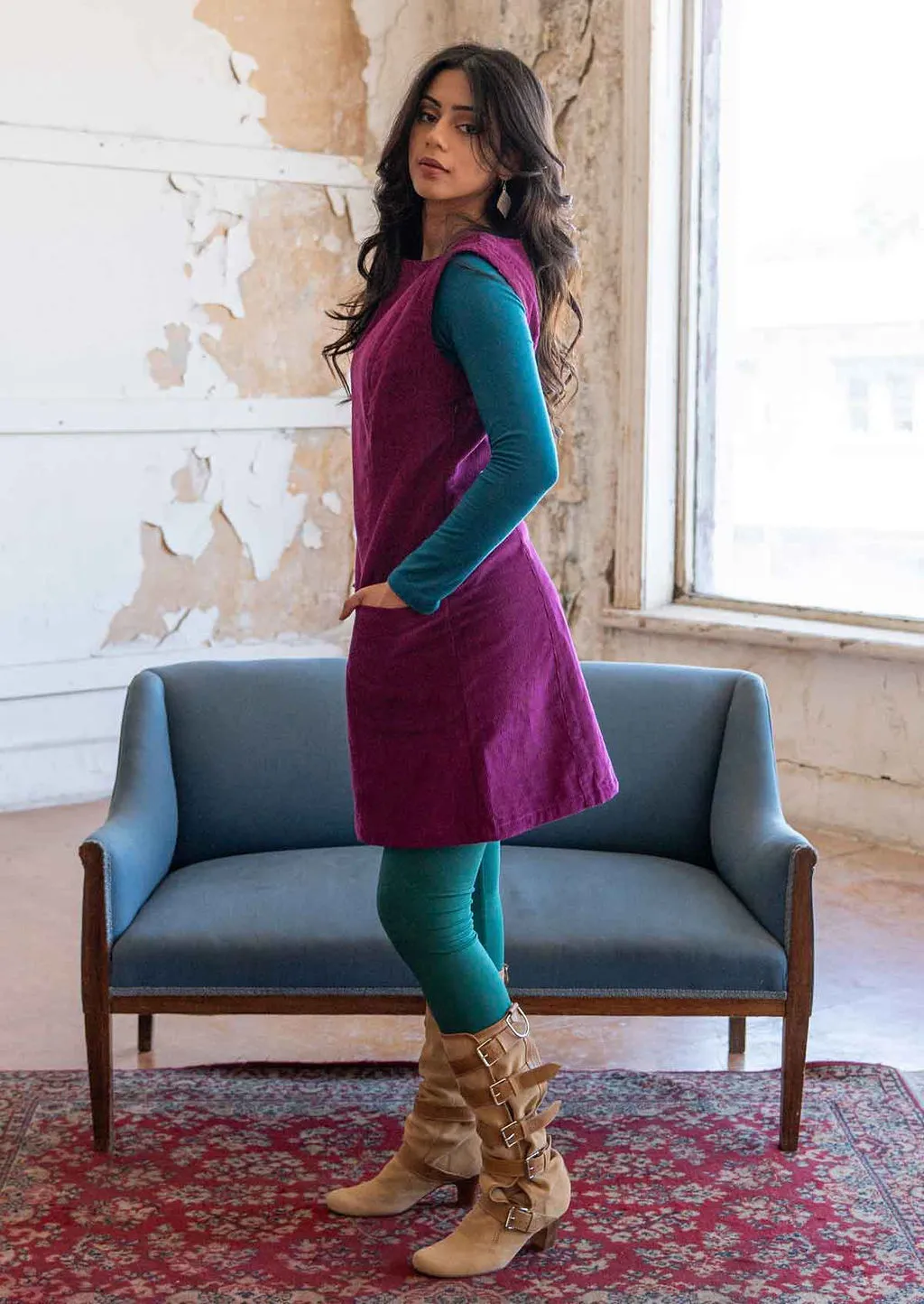 Polly Pocket Corduroy Tunic Plum Caspia