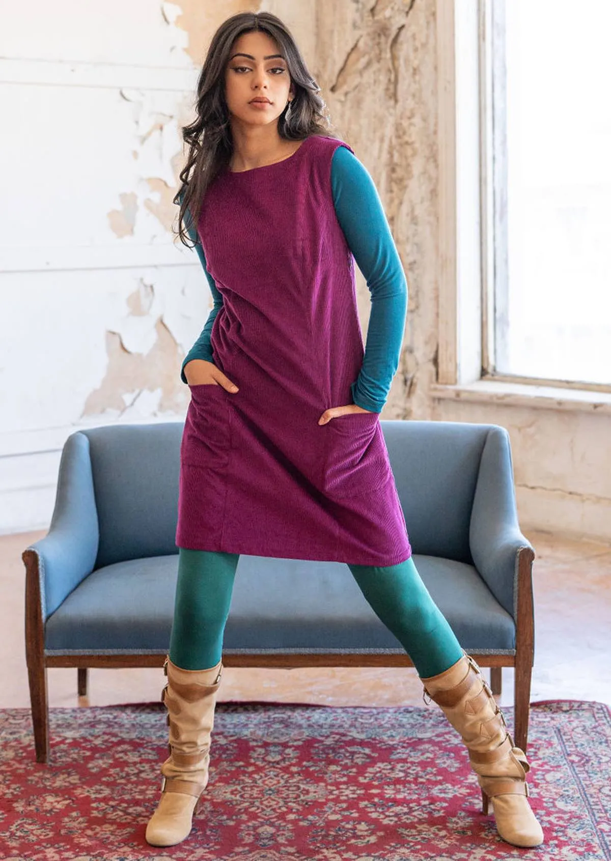 Polly Pocket Corduroy Tunic Plum Caspia